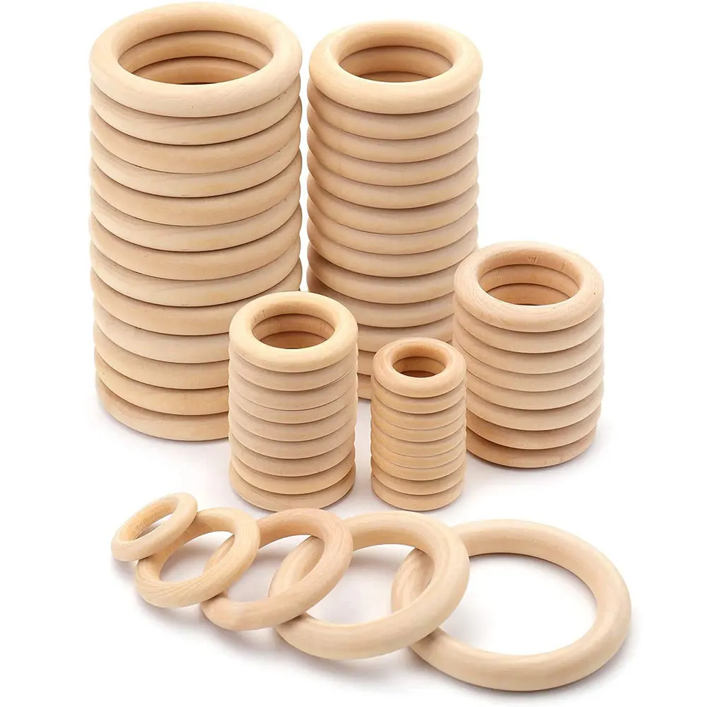 Woodworking Joint Types - Onvoltooide massief houten ringen 15-100MM natuurlijke