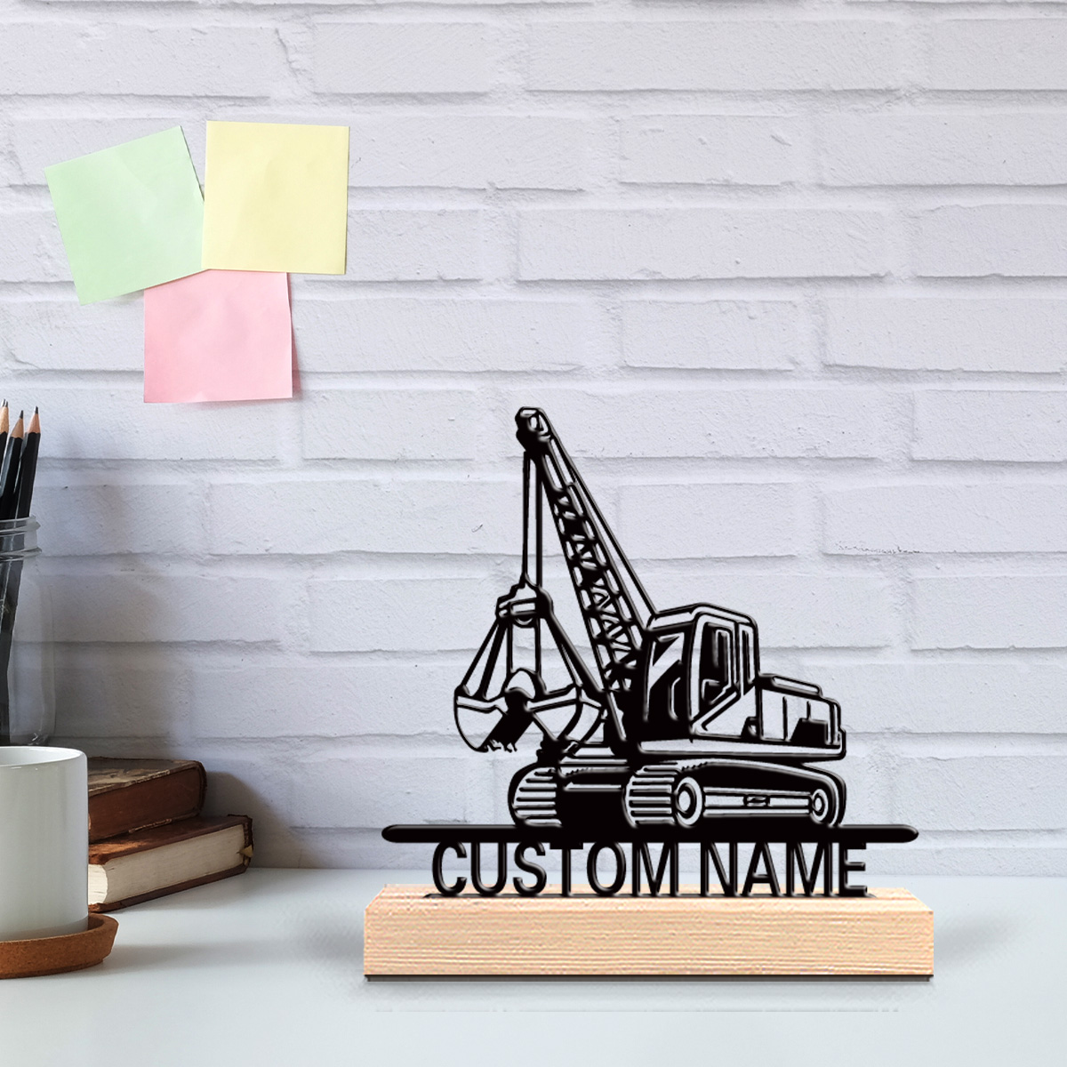 Woodworking Art - 1 stuk tractor gepersonaliseerde letter blikken