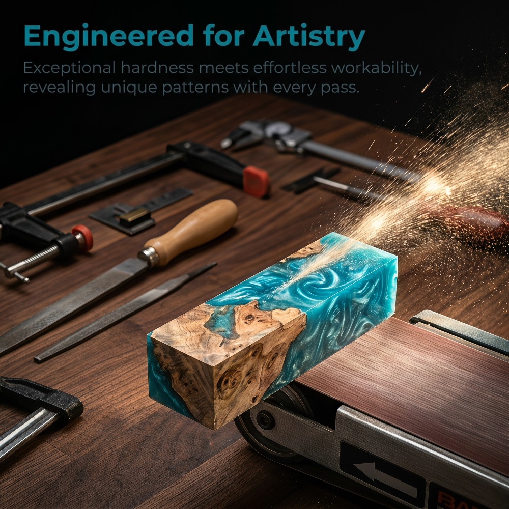 Woodworking Epoxy - Marmeren epoxyhars burl hout gestabiliseerd blank