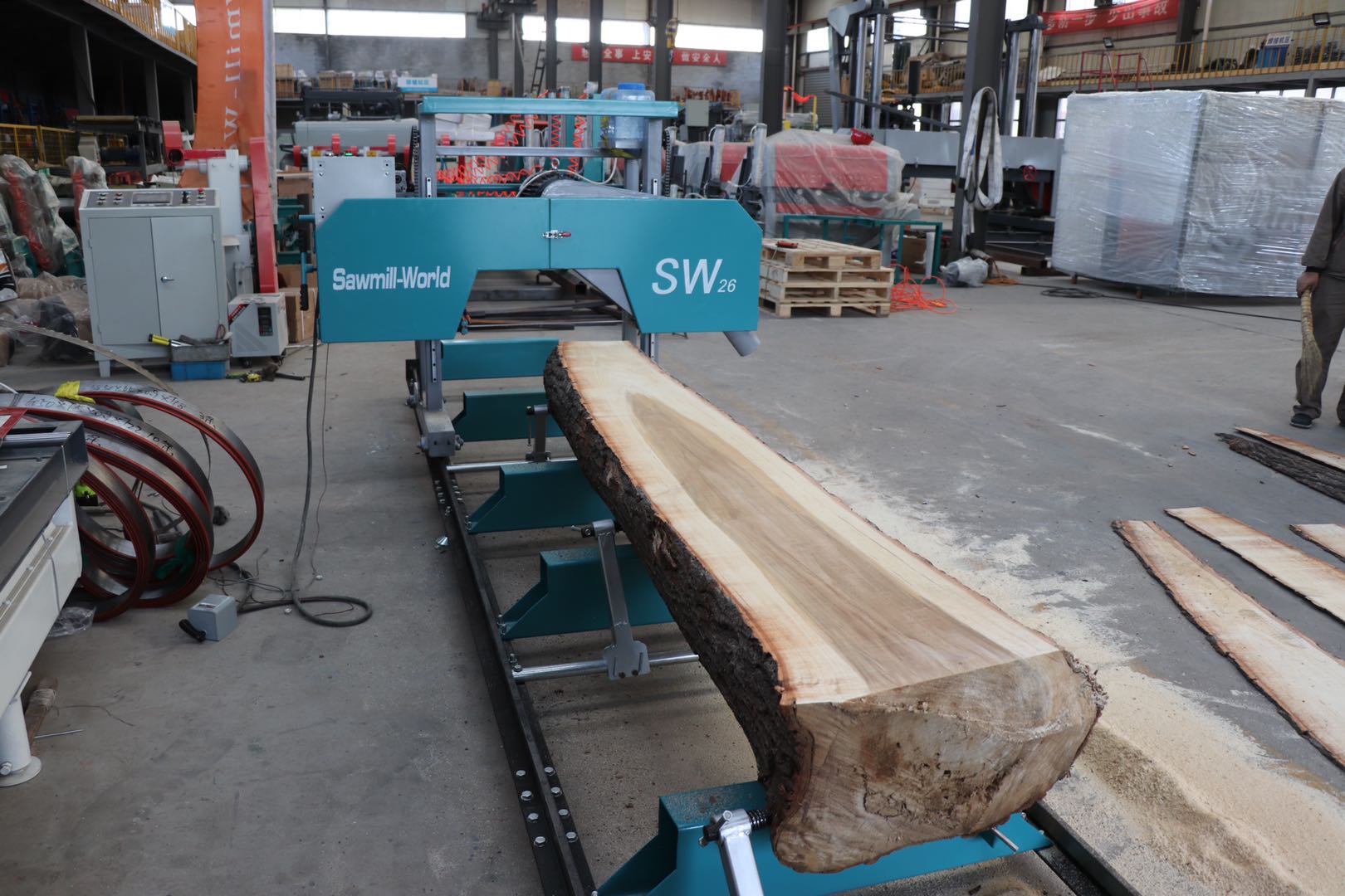 Woodworking Bandsaw - Horizontale Houtzaagbandzaag 380V Draagbare Zaagmolen voor