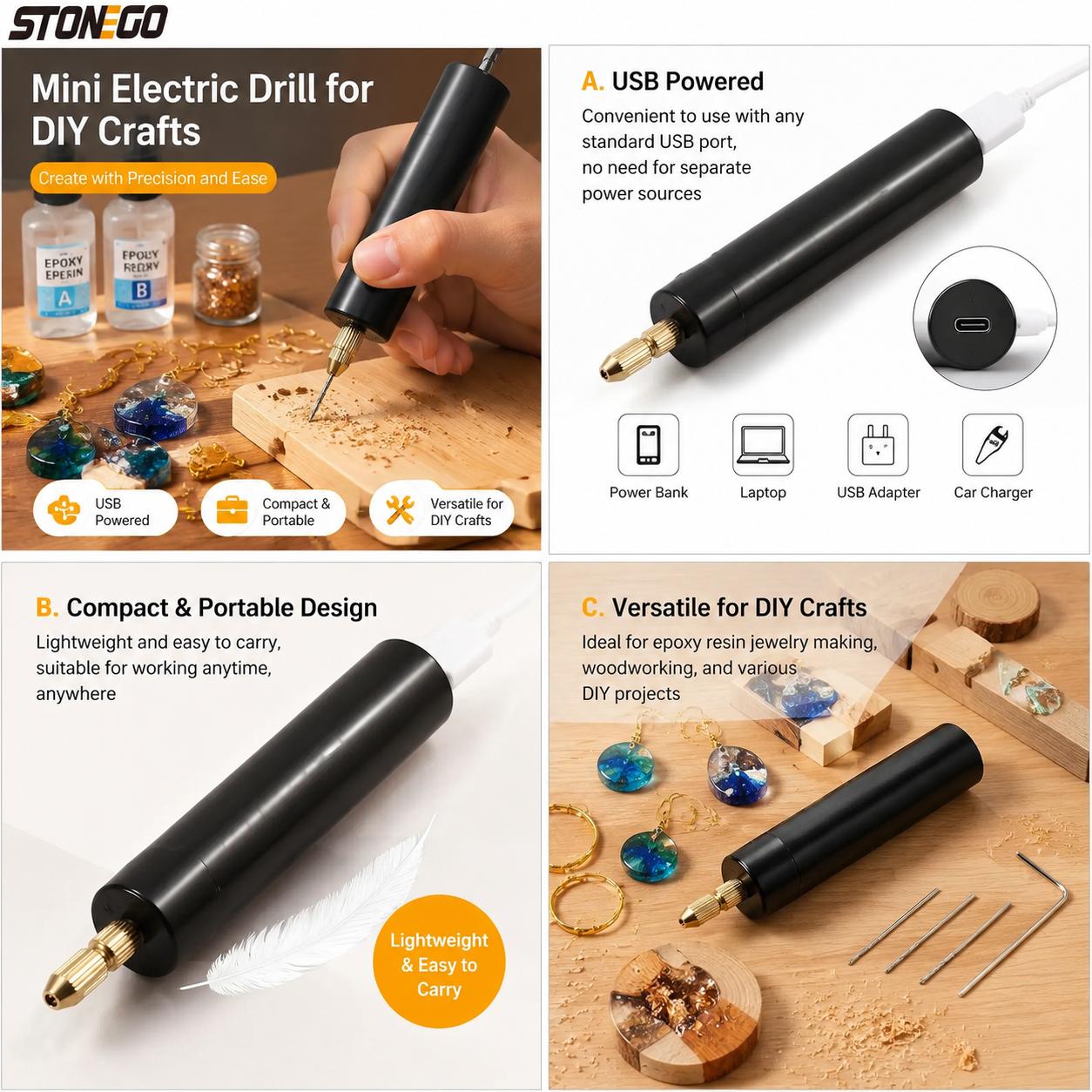 Mini USB-aangedreven elektrisc - Woodworking Epoxy recensie en prijs