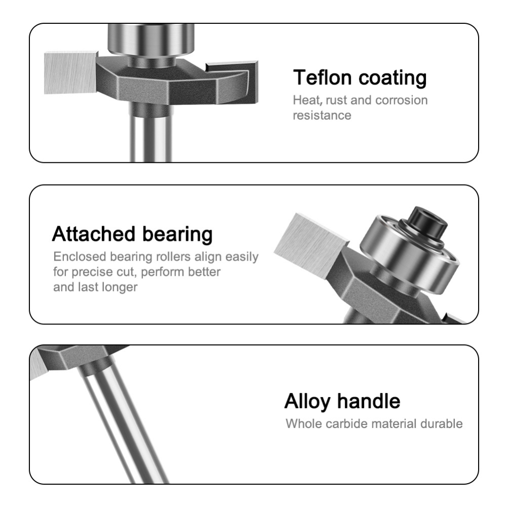 1/4-1/2 inch kogellager T-vorm - Router Bits For Woodworking recensie en prijs
